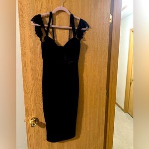 Black midi dress